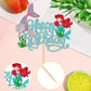 ZHUOWEISM Mermaid Cake Topper - Happy Birthday Decoration, Cardstock, Blue, Under the Sea Theme, 1 PCS