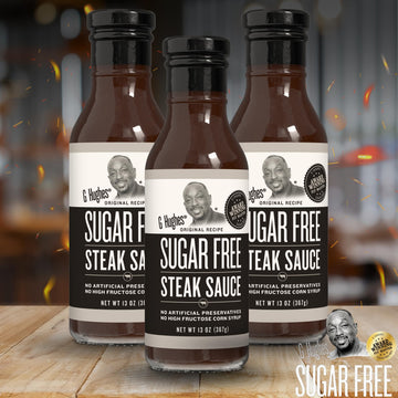 G Hughes Sugar Free, Steak Sauce - Gluten Free Steak Sauces, Sugar Free Steak Sauce, Sugar Free Bbq Sauces, Gluten Free Bbq Sauces, No Preservatives - 13 Oz (3-Pack)
