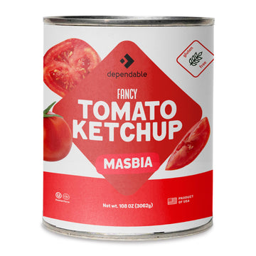 Dependable Foods Tomato Ketchup - 7.188 Lbs., 115oz.- Fancy Tomato Ketchup in Bulk Can - Gluten-Free, Vegan, Kosher