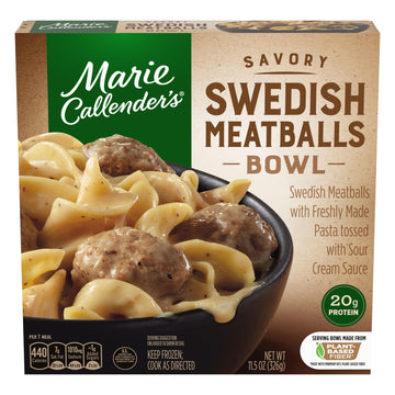 Marie Callenders Swedish Meatballs Bowl, Convenient Microwave Meal, Frozen Meal, 11.5 OZ