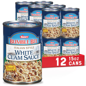 Snow s Italian Style White Clam Sauce, 15 Ounce (Pack of 12) - Authentic Italian Clam Sauce - Made with Fresh Clams, Garlic & S