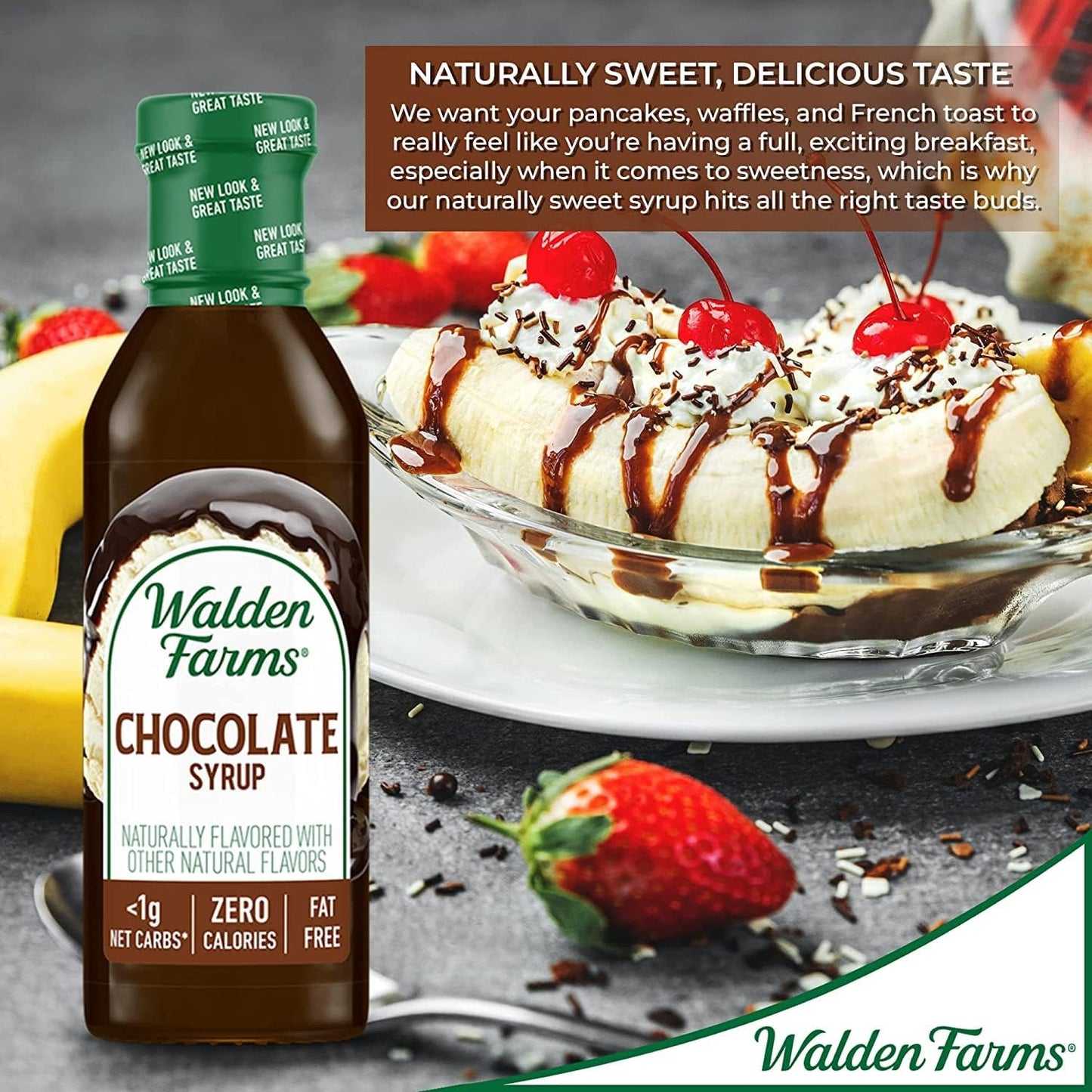 Walden Farms Chocolate Syrup, 12 oz., 0g Net Carbs Keto Friendly, Non-Dairy, No Gluten, Sugar Free, Sweet and Delicious Flavor f