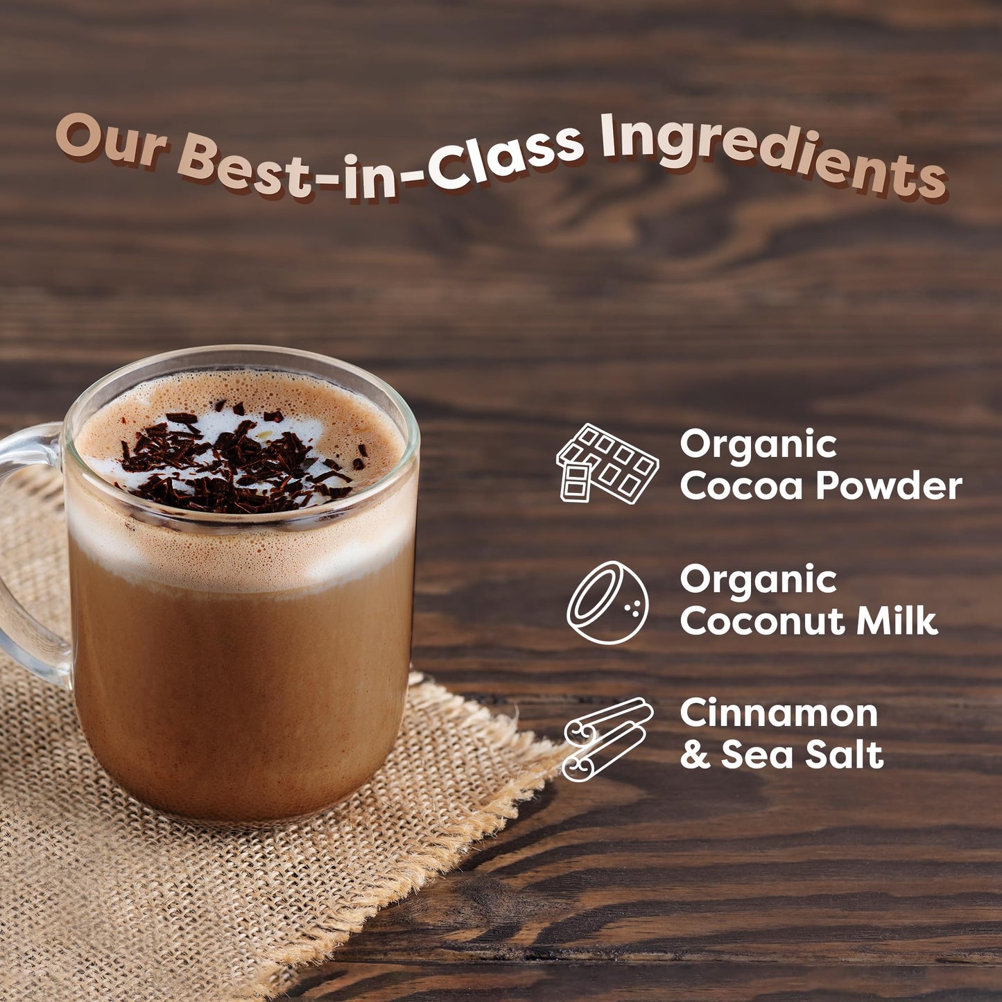 FlavCity Prebiotic Keto Hot Chocolate Mix - Vegan, Low-Carb, High Fiber, 45 Calories - 9.45 oz, Dairy & Sugar-Free, 20 Servings