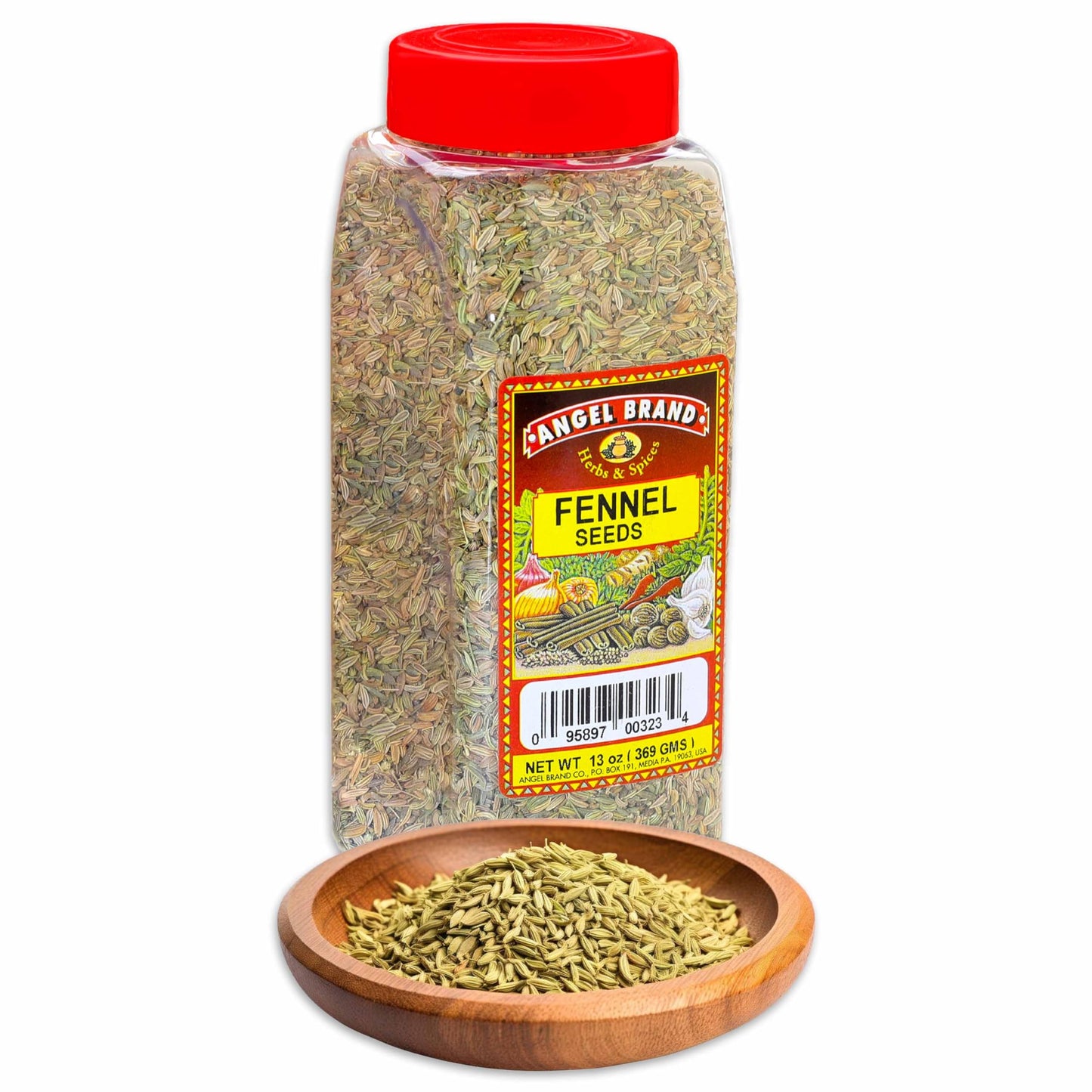 Angel Brand Fennel Seed 13oz Bottle - Whole Fennel Seeds for Cooking, Seasoning, and Herbal Tea - Perfect for Mediterranean, Ind