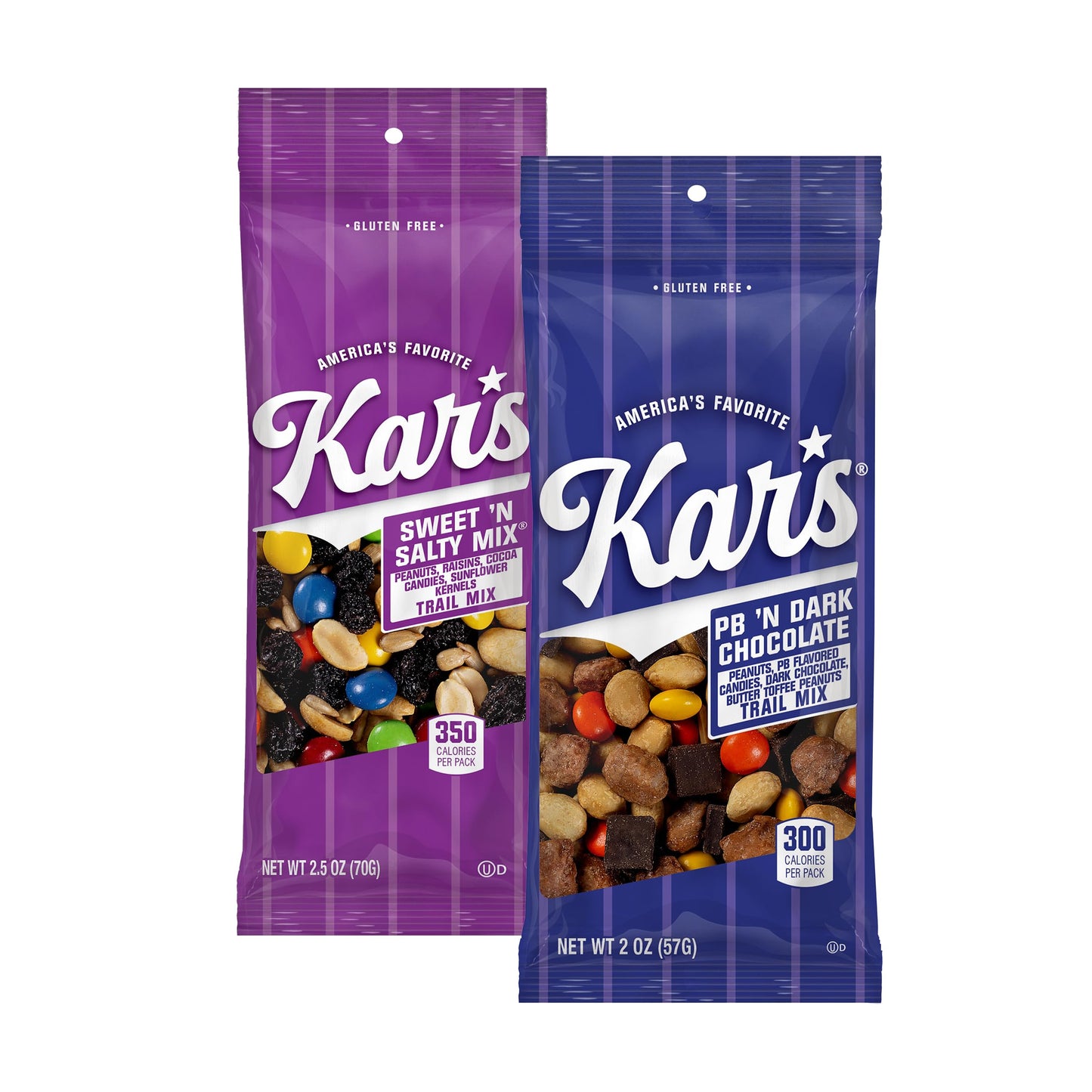 Kars Nuts Variety Pack Trail Mix Snacks - Sweet  N Salty Mix, Peanut Butter  N Dark Chocolate, 2oz - Grab & Go Bags, Individua