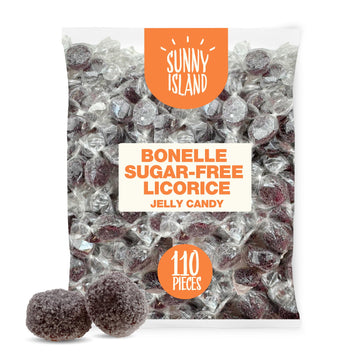 Bonelle Sugar-Free Licorice Jelly Candy |1-Pound Bag, About 110 Pieces | Individually Wrapped
