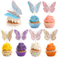 Rsstarxi Butterfly Cupcake Toppers - 24 Pack Glitter Double Layers - Baby Shower, Wedding, Birthday Party - Rose Gold