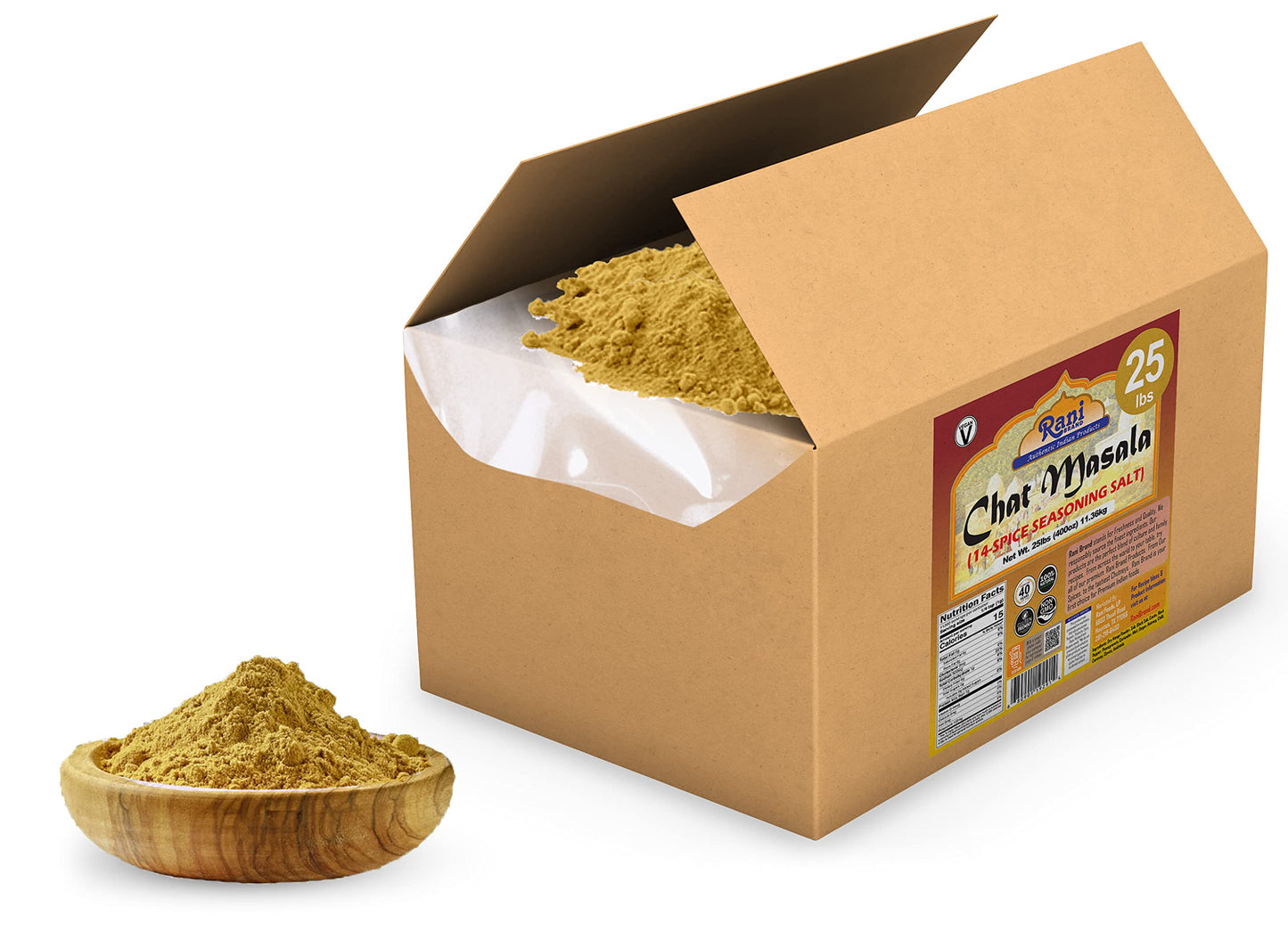 Rani Chat Masala (14 Spice Seasoning Salt) Tangy Indian Seasoning 400Oz (25Lbs) 11.36Kg Bulk Box ~ All Natural | No Msg | Vegan