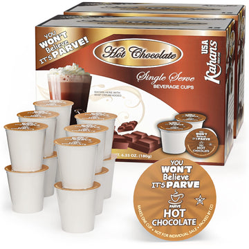 Dairy Free  Hot Chocolate Cups  Compatible with all standard Coffee Makers  (2 Pack  Total 24 cups)  Caffeine Free  You Wont Believe its Parve!