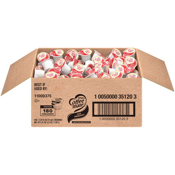 Nestle Coffee Mate Coffee Creamer, Original, Liquid Creamer Singles, Non Dairy, No Refrigeration, Box Of 180