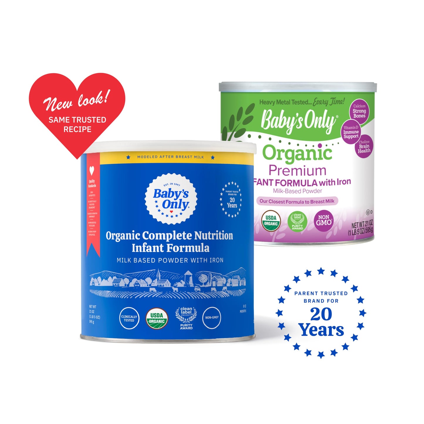 Baby's Only Organic Infant Formula, Milk-Based, 21 oz (Pack of 6), Complete Nutrition with Iron & Vitamin D, Newborn to 12 Months