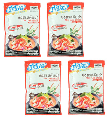 AquaNation Fa Thai Instant Tom Yum Sauce - Pack of 4 (75g Each) - Authentic Thai Hot & Sour Soup Base for Tom Yum, Hot Pot, Seaf