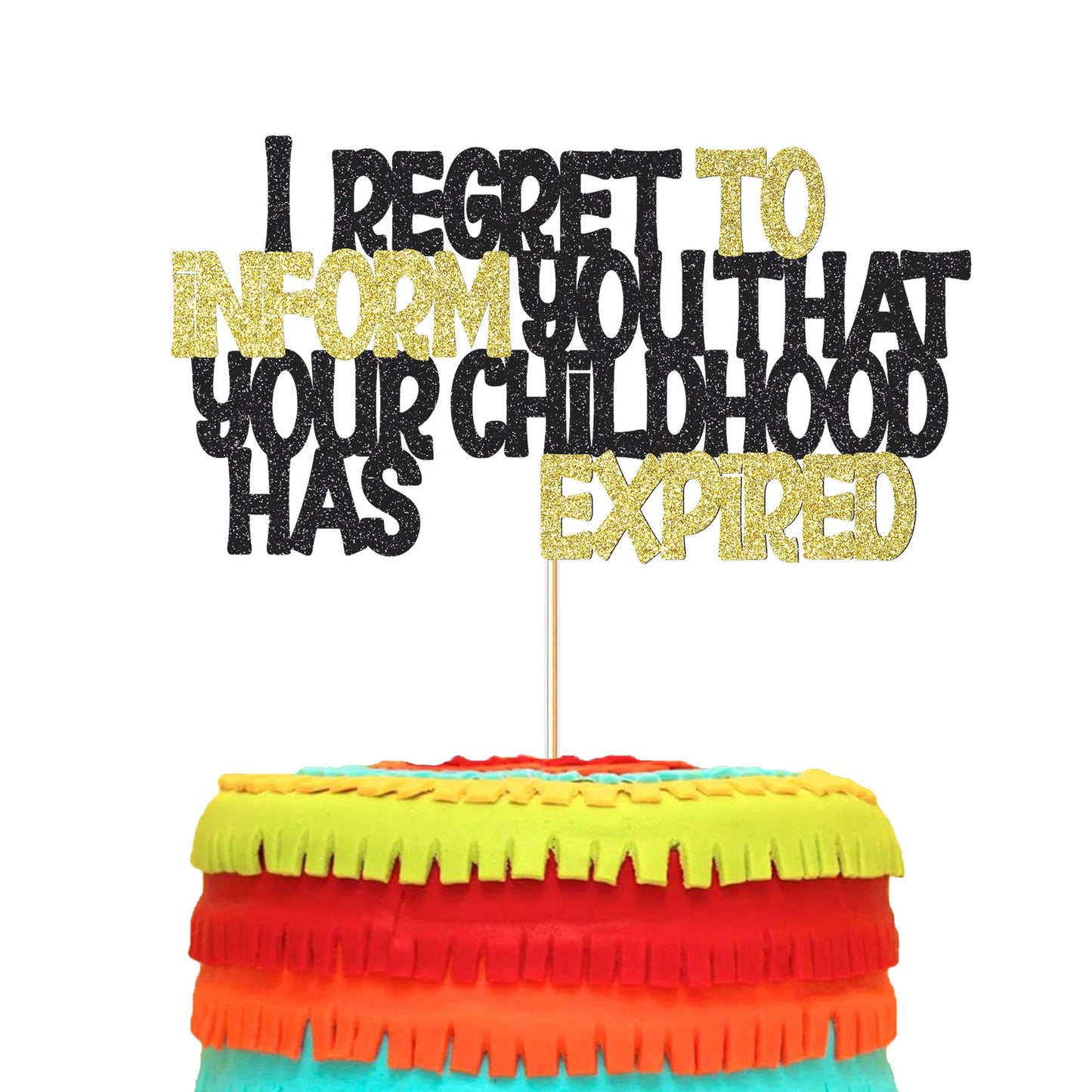 Klionjor 18th Birthday Cake Topper, Black Glitter, Paper Material, mature-themed Party Decoration