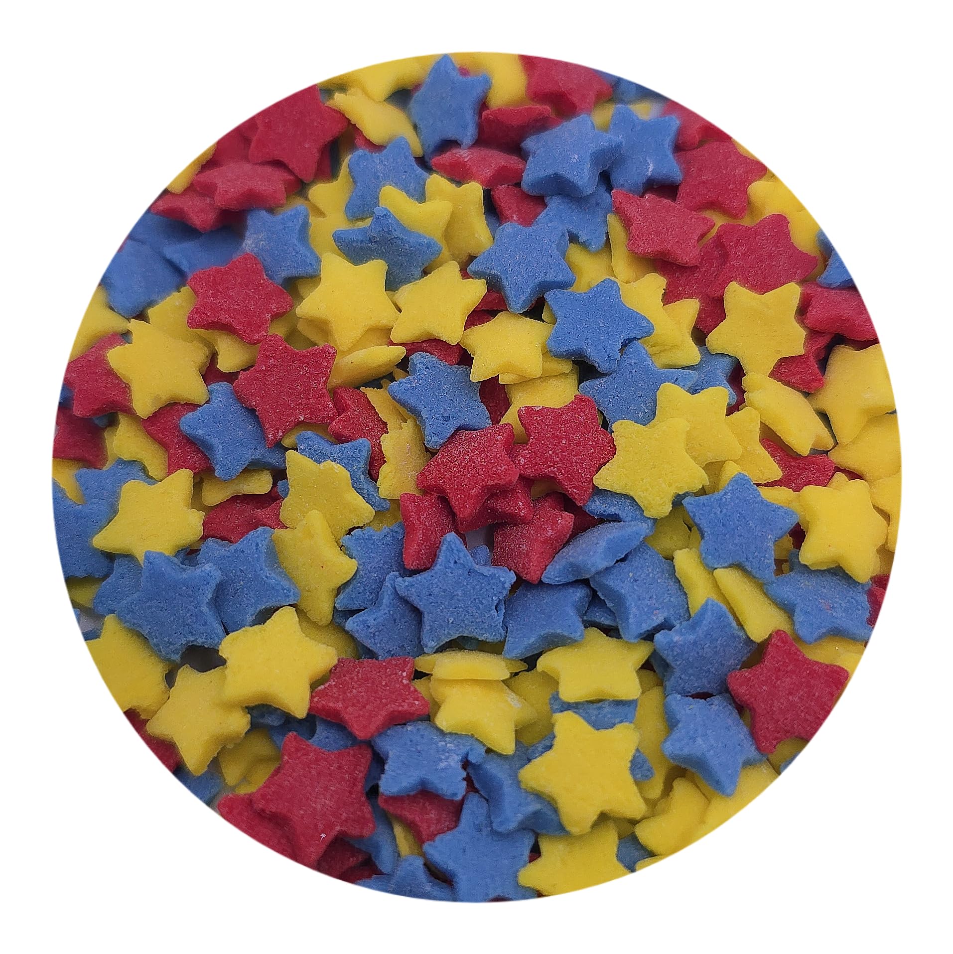NCS Superhero Red, Blue and Yellow Stars Edible Sprinkles, 8 ounces - Great for Cupcakes, Cookies, Cakes, Donuts, Cakes Pops