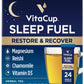 VitaCup Sleep Fuel Instant Tea Packets for Deep REM Sleep, Relax & De-Stress w/Chamomile, Magnesium, Vitamin D3, Coconut Water, 