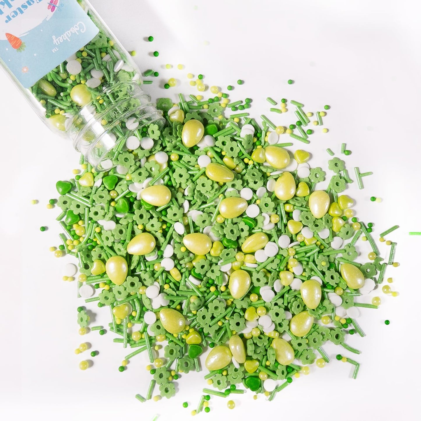 Cobakey Easter Sprinkles for Cookies 4.23 Ounce Spring Sprinkles for Baking Green Easter Eggs Perfect for Easter Cake Decoration