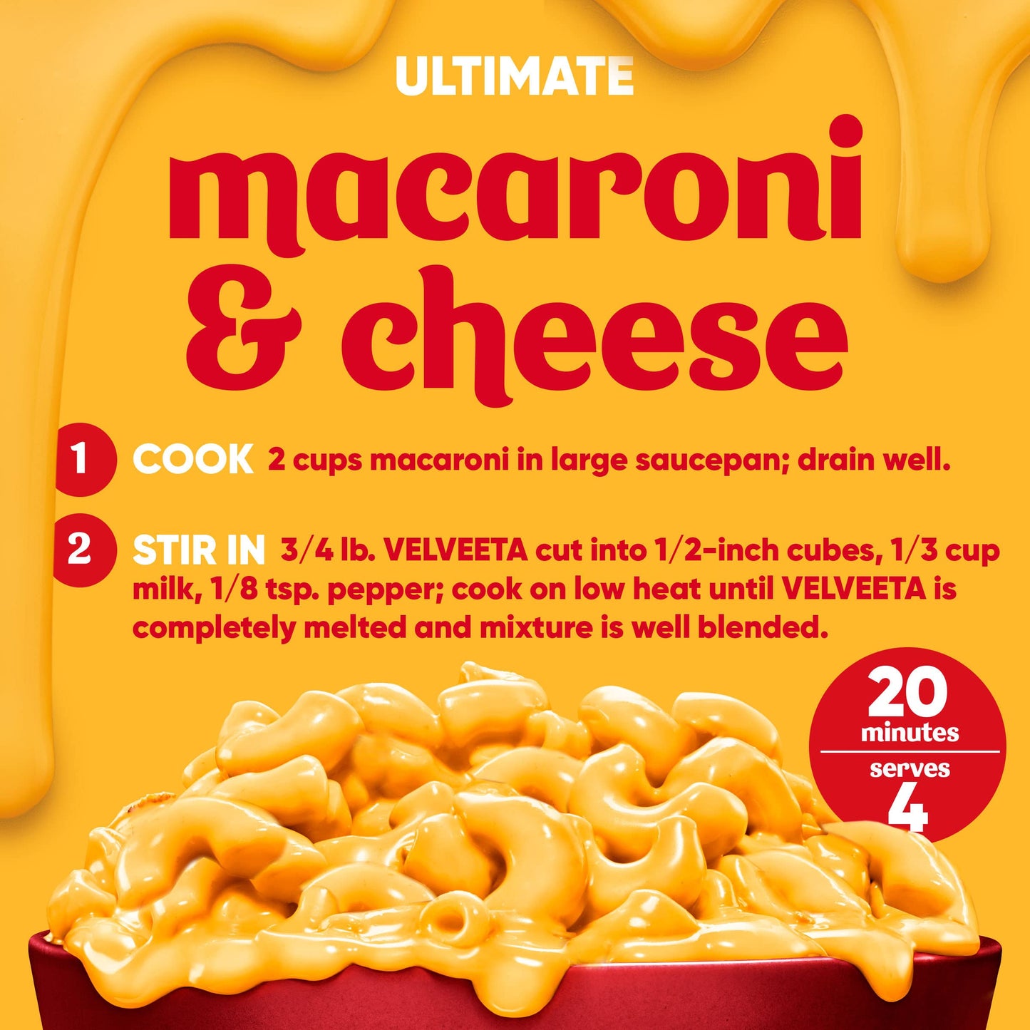 Velveeta Original Pasteurized Recipe Cheese Product Classic Size, 32 oz Block