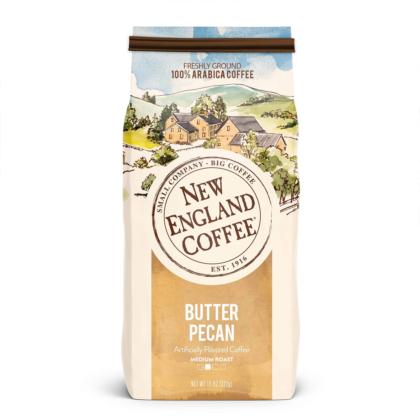 New England Coffee Butter Pecan, 11 Ounce (Pack of 1) - Rich Flavor, Perfect for Coffee Lovers