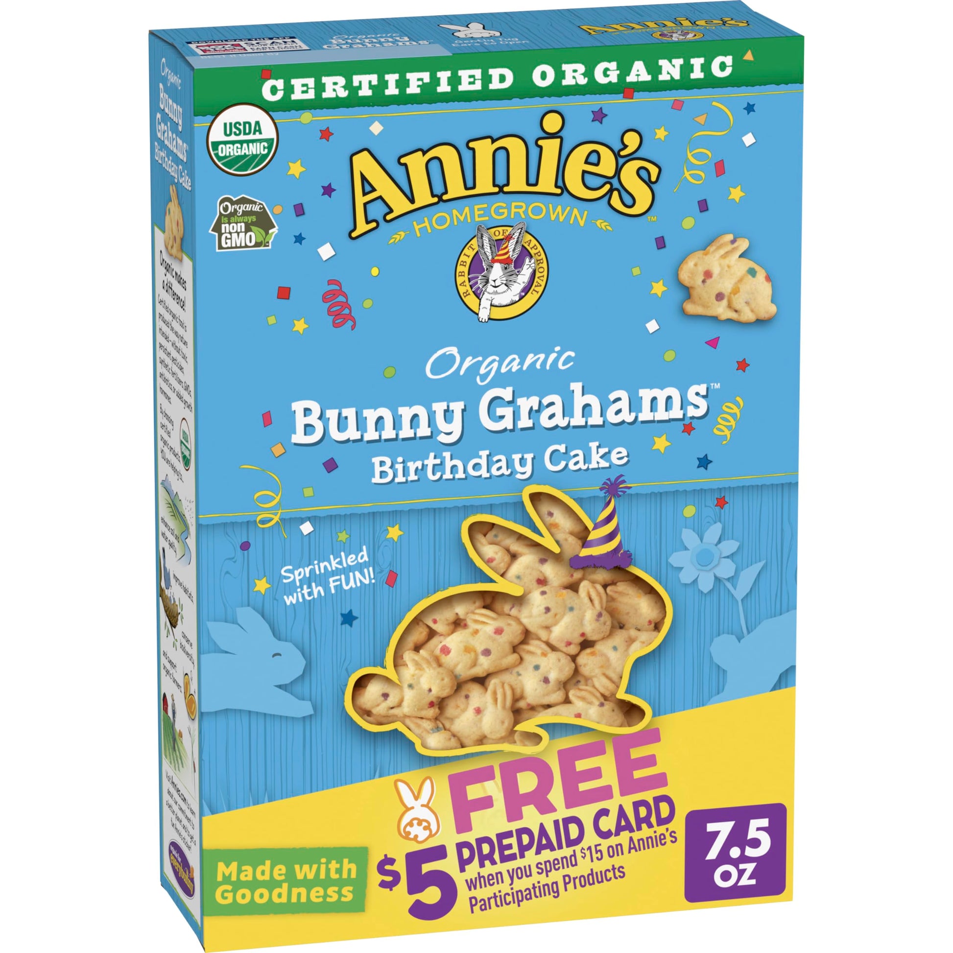 Annie'S Organic Birthday Cake Bunny Graham Snacks, 7.5 Oz.