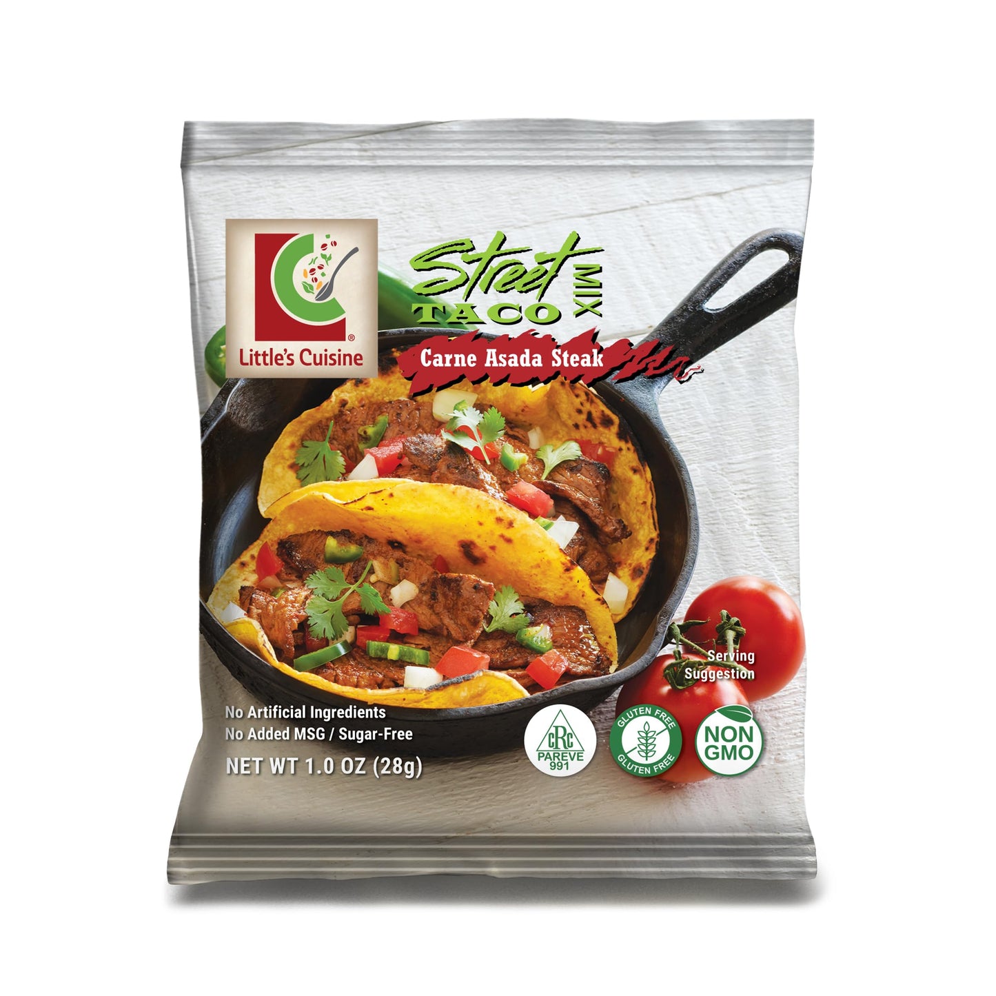 Little's Cuisine Street Taco Seasoning Mix | Carne Asada (Case of 8) | Non-GMO, Sugar-Free, Kosher, Gluten-Free