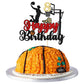 1Pc 8Th Birthday Basketball Cake Topper Glitter Basketball Sports Theme Cake Pick For Baby Shower 8Th Birthday Cake Decorations