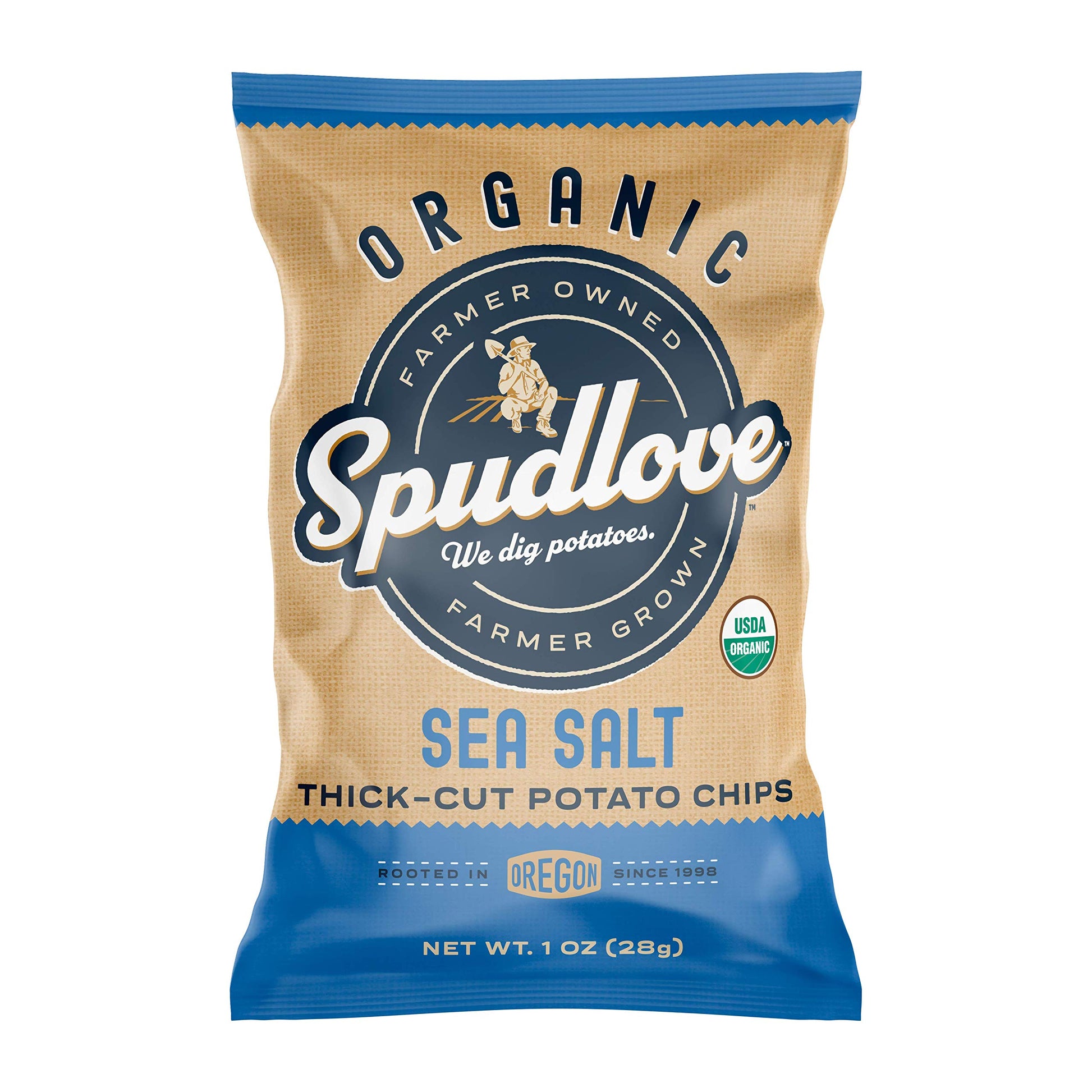 Spudlove Organic Thick-Cut Potato Chips Sea Salt | 1 Oz Bag