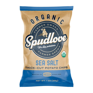 Spudlove Organic Thick-Cut Potato Chips Sea Salt | 1 Oz Bag