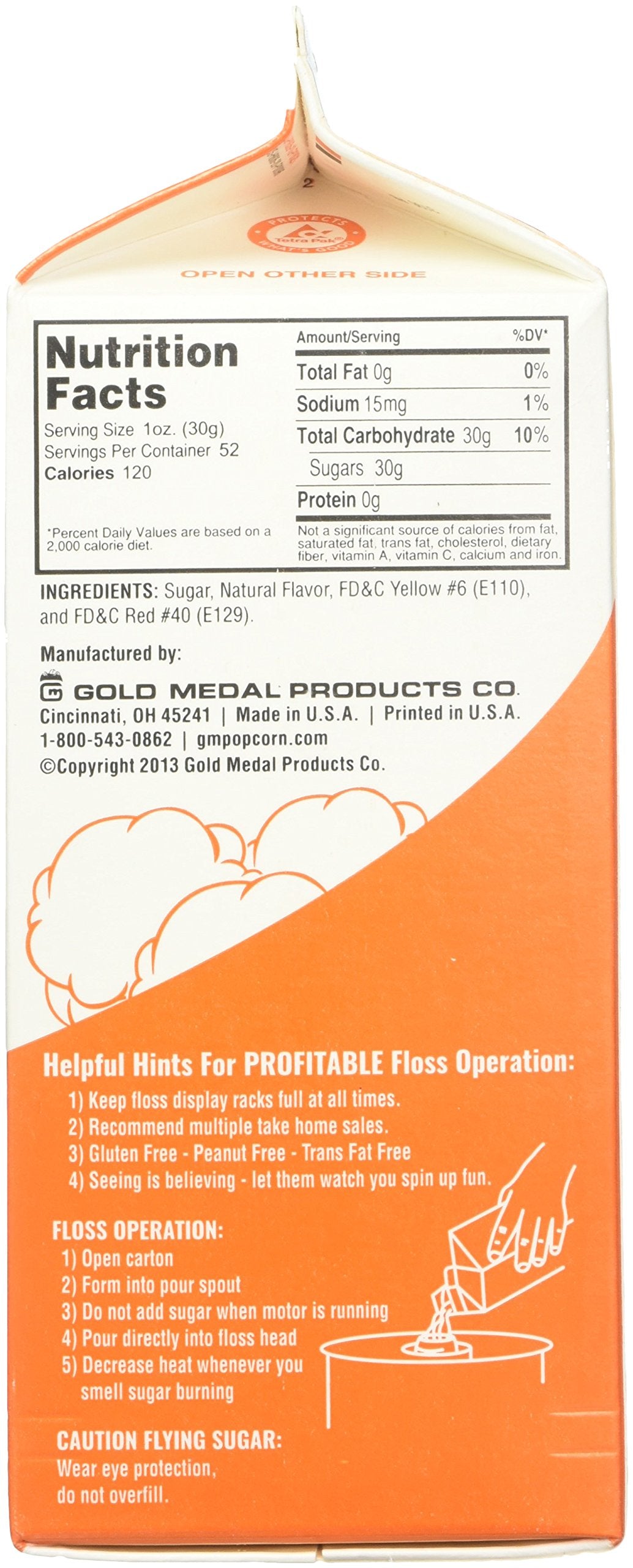 Flossugar Flavour: Orange, Net Wt. 3.25 Lbs