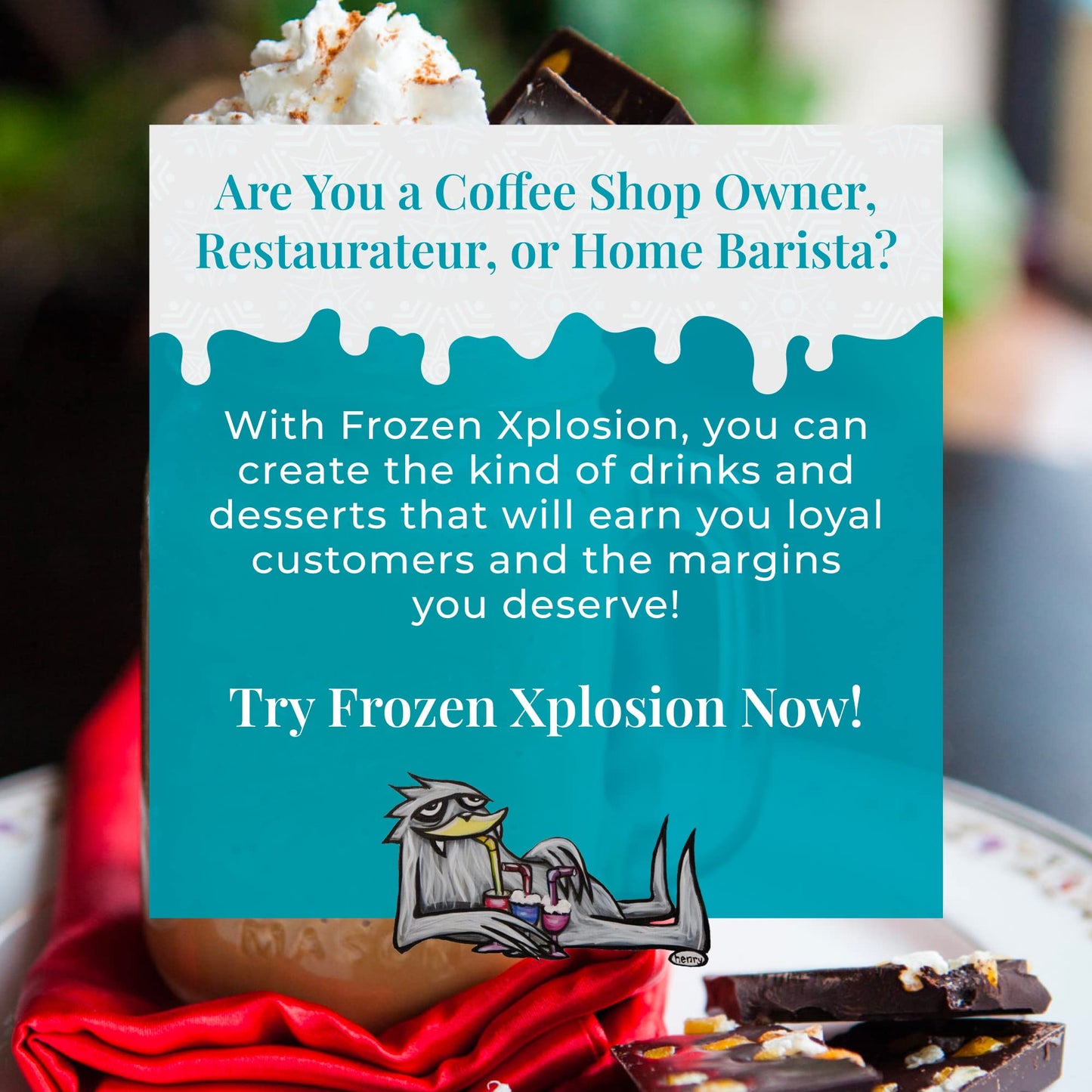 Frozen Xplosion Original Frappe & Smoothie Powder Mix Base, 12 Bags - Make Your Own Frappuccinos, Granitas, Soft Serve Ice Cream
