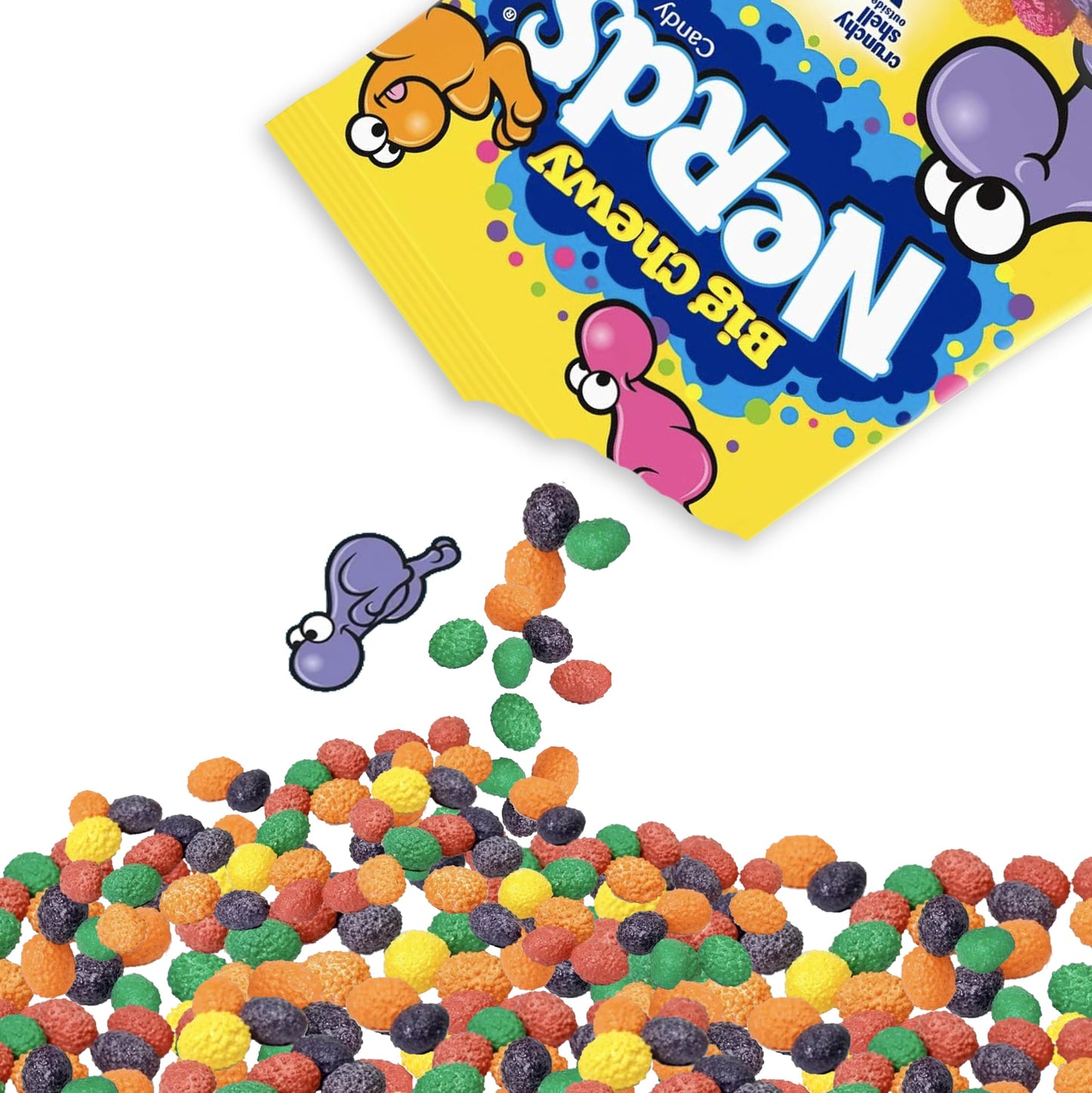 Big Chewy Candy, 6 Oz Peg Bag, 2 Pack - Fruity Flavors & Crunchy Shell With Soft Chewy Center - Includes Orange, Lemon, Strawber