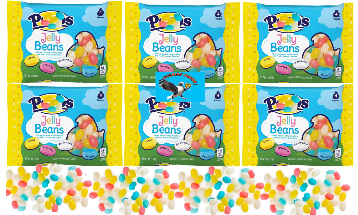 Peeps Marshmallow & Fruit Jelly Beans 24oz Easter Basket Egg Hunt Candy - Includes PITCHING PIGEON Brand Magnet