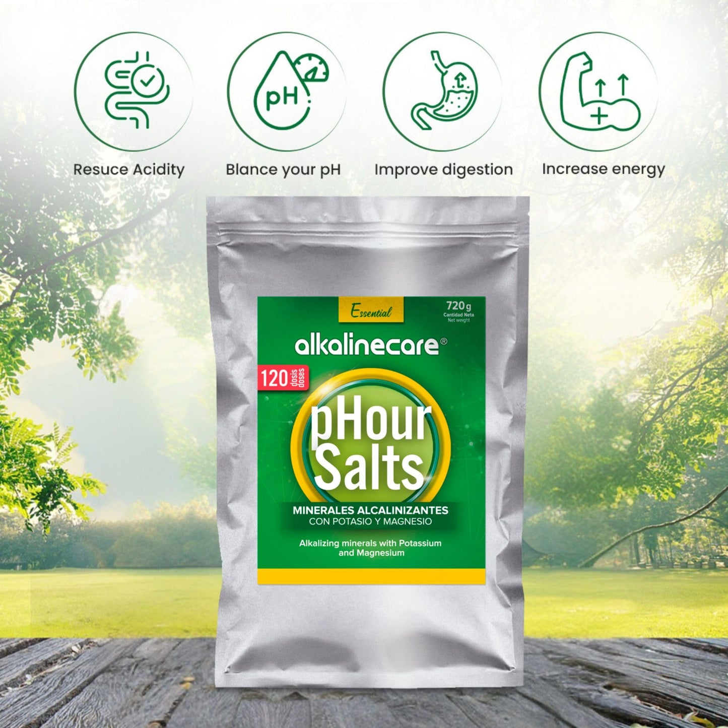 Alkaline Care Salts PHOUR Sachet 720g (1.59 lb) - AlkalineCare Helps The remineralization of The Body, Helping Your Muscles, Bon