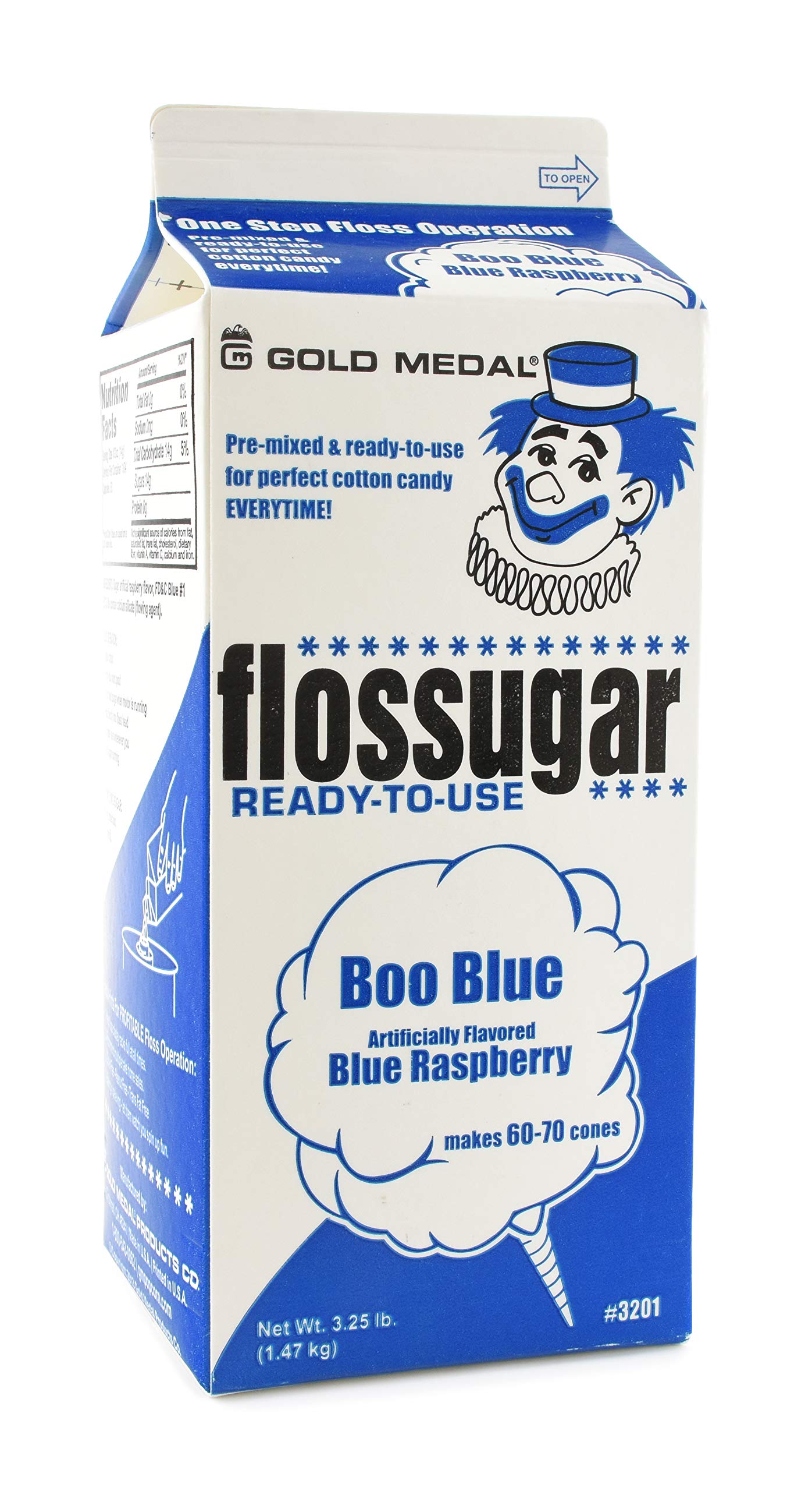 SNAPPY Cotton Candy Flossugar, 52 Oz - 1/2 Gallon, Pack of 6, 3.25 Pound Total Weight