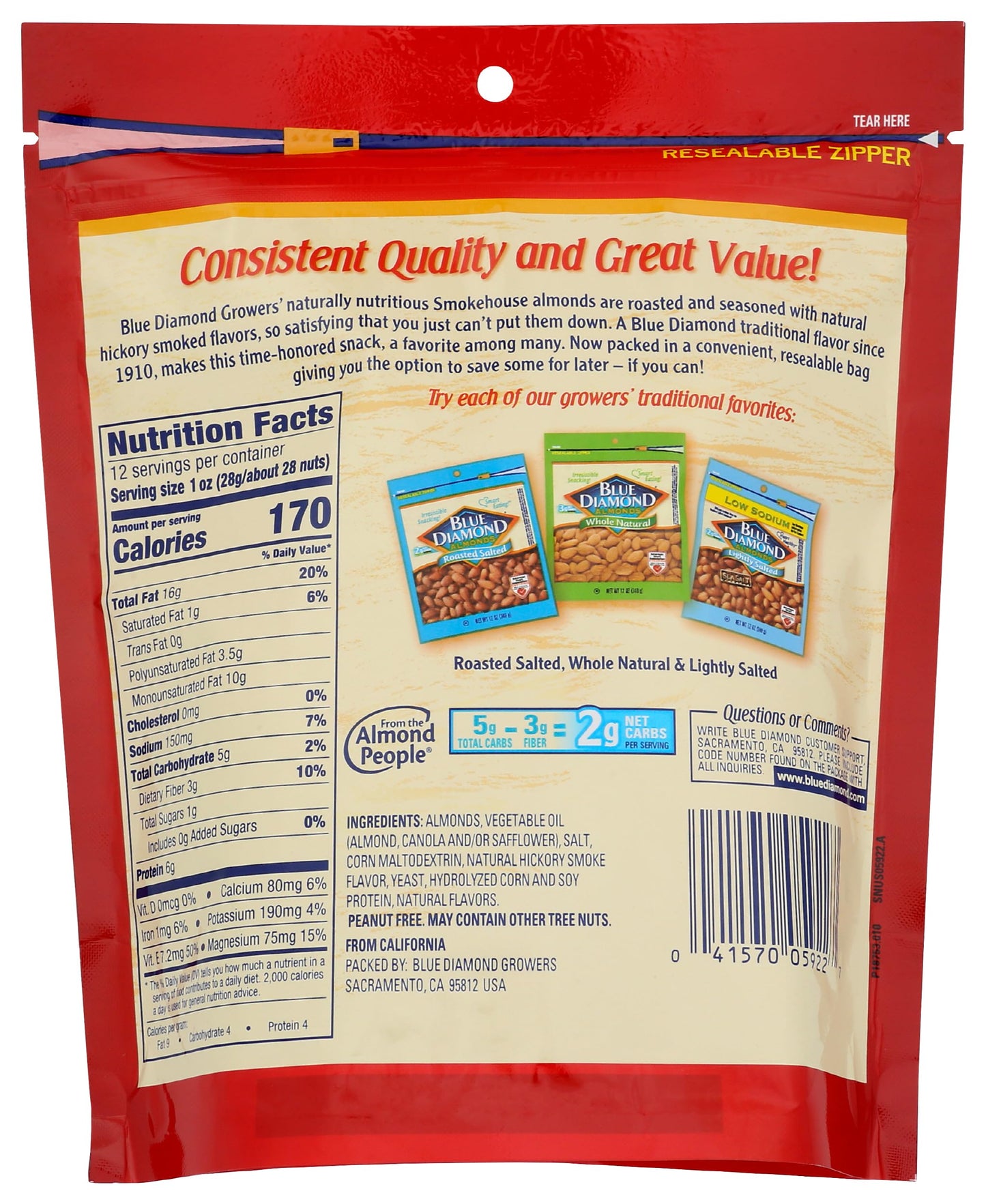 Blue Diamond Smokehouse Almonds  12 Oz