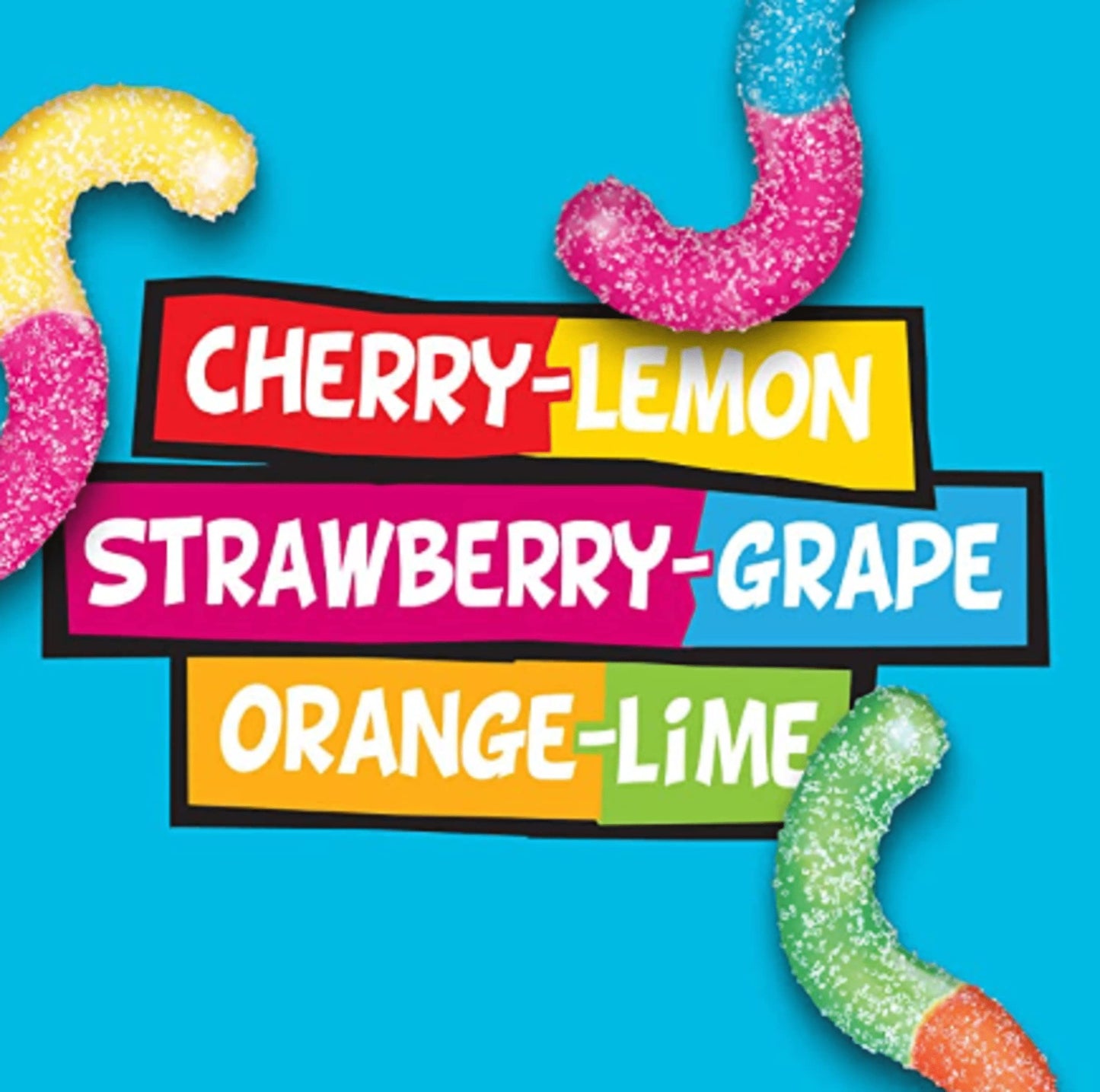 Trolli Sour Brite Crawlers, Candy, Cherry-Lemon, Strawberry-Grape & Orange-Lime, Sweet And Sour, Gummy Worms, 28.8 Oz