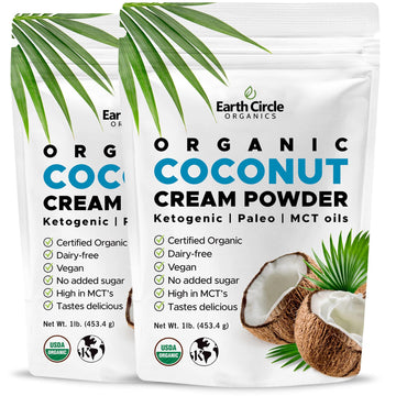 Earth Circle Organics Coconut Cream | Milk Powder, Coffee Creamer - High in MCT Oil, No Added Sugar, Gluten and Dairy Free, Heal