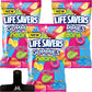 Lifesavers Neons Candy Gummies - 7 oz Bags (Pack of 3) - With Mighty Merchandise Bag Clip