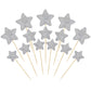 Gyufise 42Pcs Little Star Cupcake Toppers Glitter Twinkle Star Cupcake Picks Wedding Engagement Baby Shower Birthday Party Cake