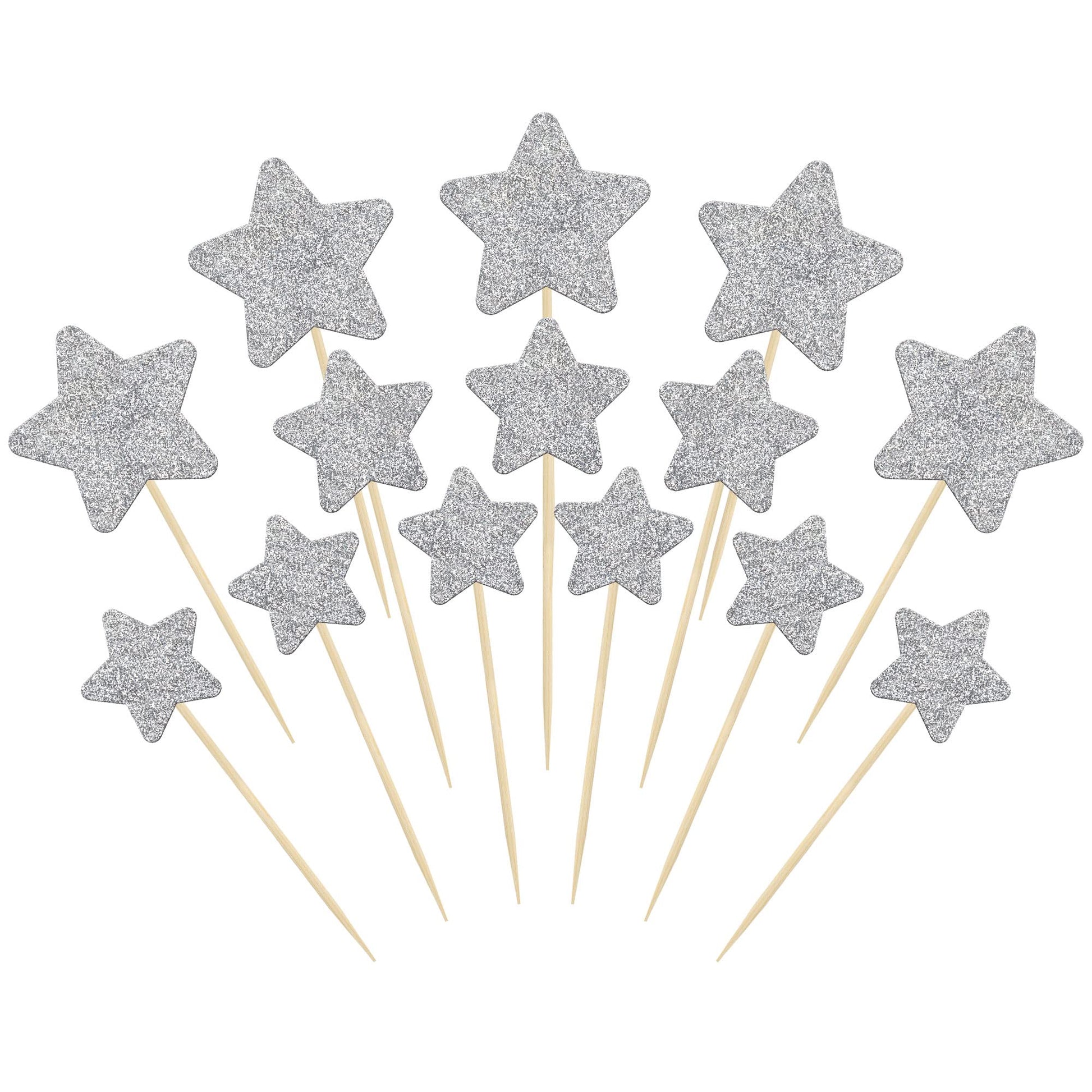 Gyufise 42Pcs Little Star Cupcake Toppers Glitter Twinkle Star Cupcake Picks Wedding Engagement Baby Shower Birthday Party Cake