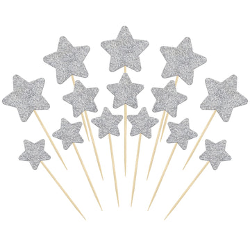 Gyufise 42Pcs Little Star Cupcake Toppers Glitter Twinkle Star Cupcake Picks Wedding Engagement Baby Shower Birthday Party Cake