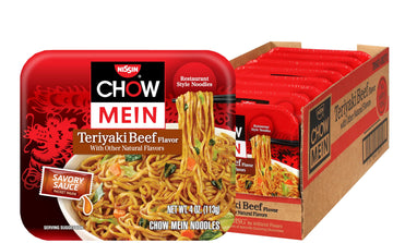 Nissin Chow Mein Noodles, Teriyaki Beef, 4 Ounce (Pack Of 8)