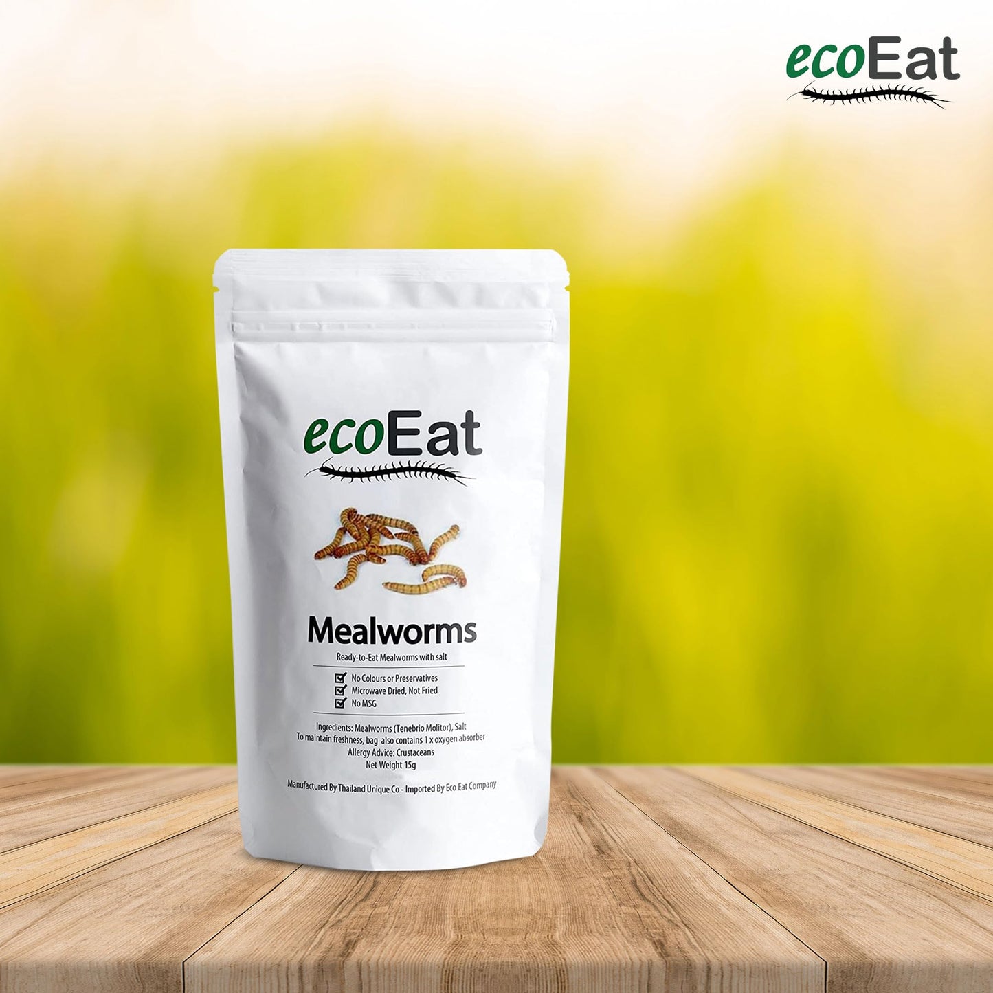 Ecoeat Edible Insects Edible Mealworms (Tenebrio Molitor) - 15G Bag - Edible Snack Gift