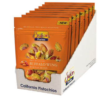 Setton Farms Pistachios, Buffalo Wing Bold Flavor Naturally Seasoned No Shell Pistachio Nuts, Gluten Free, Vegan, Kosher, 5 Oz, Pack Of 8, 5 Ounce (Pack Of 8)