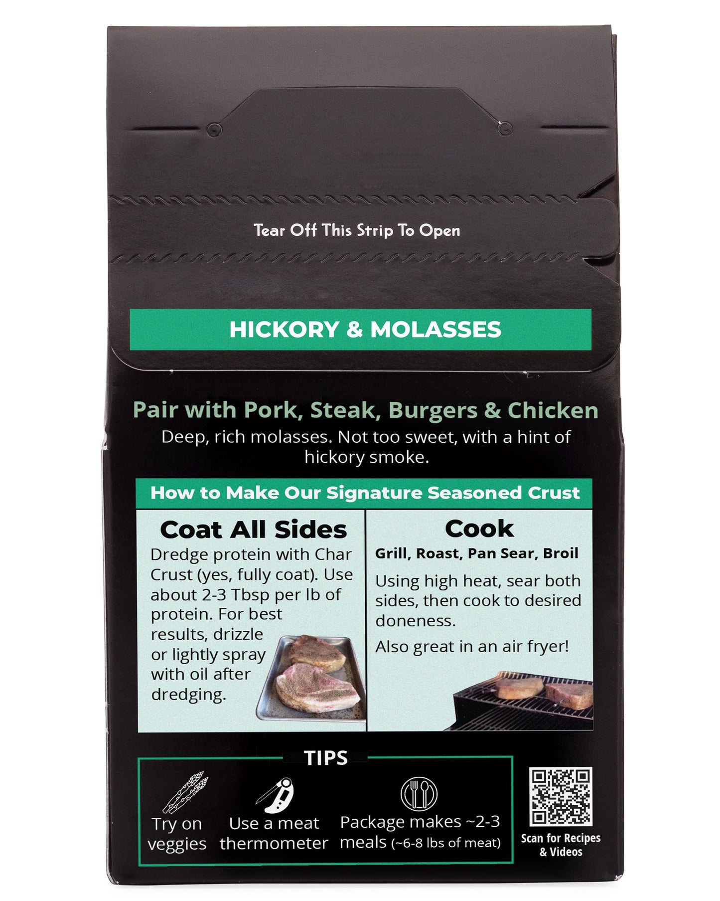 Char Crust Dry-Rub Seasoning, Hickory & Mollasses, 4-Ounce (Pack of 6)