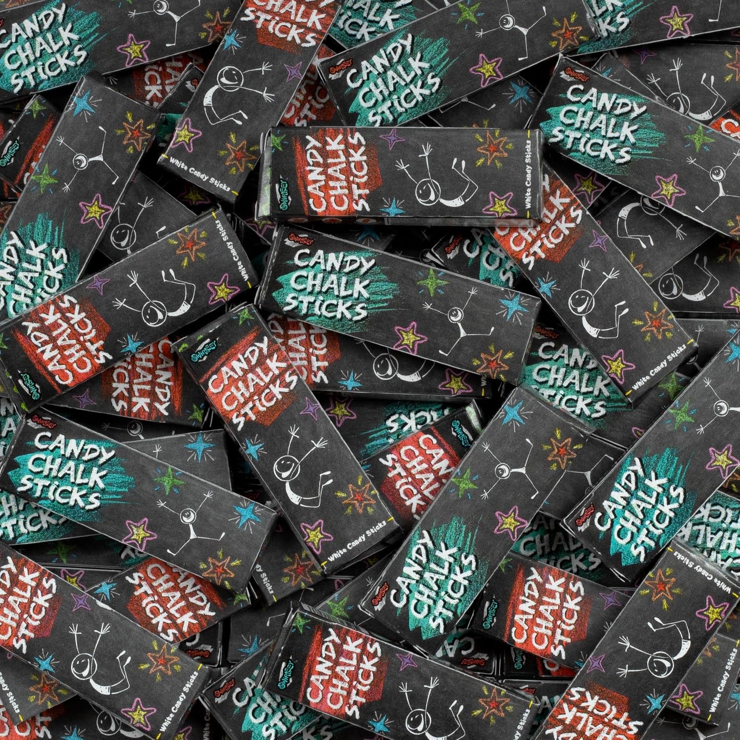 Swirleey Candy Sticks Bulk - 100 Count - Chalk Bulk School Theme Favors & Novelty Treats - Individually Wrapped Kid-Friendly Tea