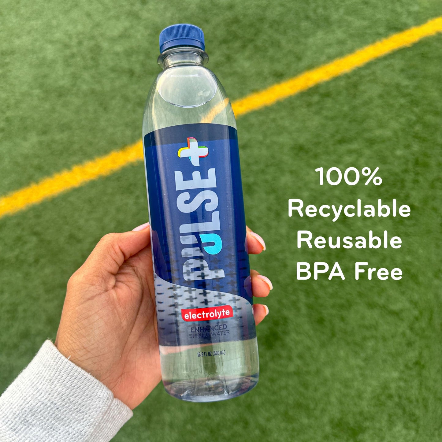Pulse+ Electrolyte Water - Naturally Filtered Spring Water, 16.9 oz Aluminum Bottles, BPA-Free, Case of 12