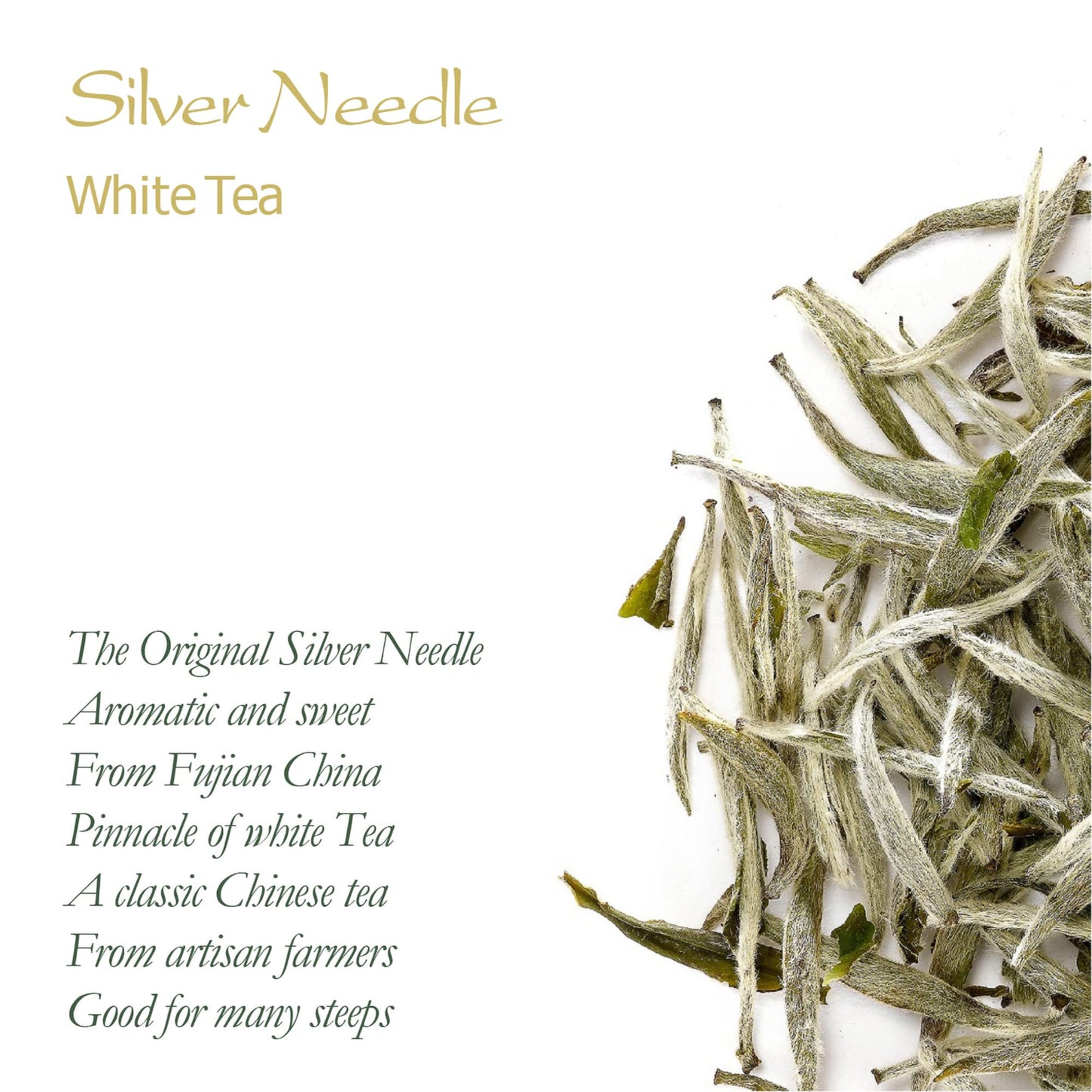 Silver Needle White Tea - 100 Procent Pure Buds - Baihao Yinzhen Chinese Silver Tip Bai Hao Yin Zhen - White Tea Silver Bai Hao