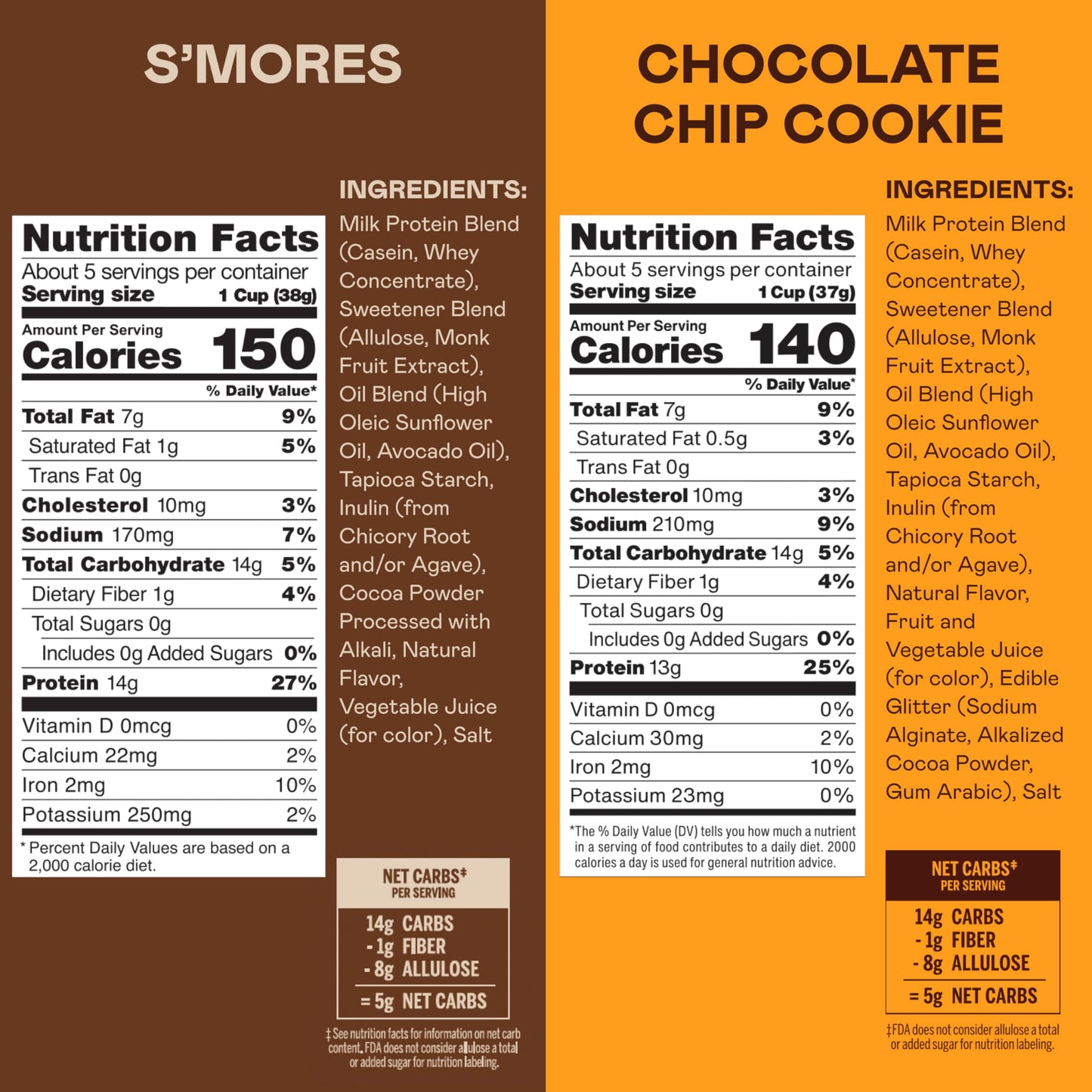 Magic Spoon Cereal - High Protein, Sugar Free, Gluten Free - 4 Pack (2 Smores & 2 Chocolate Chip Cookie) - 7 Ounce Each