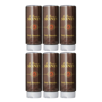 Monin - Dark Chocolate Sauce, Velvety And Rich, Great For Desserts, Coffee, And Snacks, Gluten-Free (12 Ounce, 6-Pack)