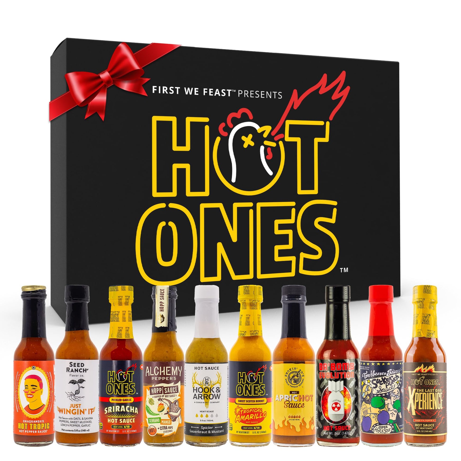 Hot Ones Hot Sauce Challenge - Season 27 - Hot Sauces Gift Sets - Variety Pack - Made with Natural Ingredients - Unique Small Ba